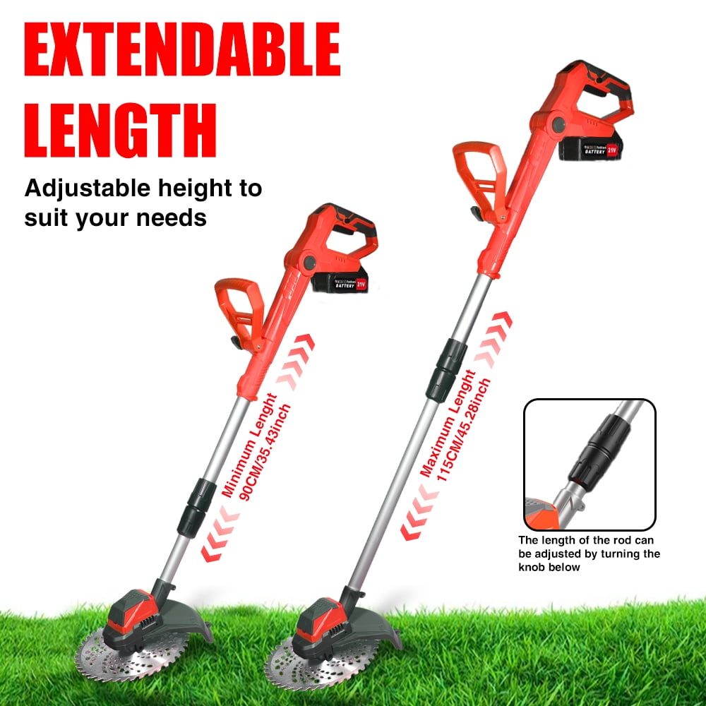 Cordless Weed Wacker, 9-inch Brushless Weed Eaters Lawn Mower Battery Powered String Trimmer Electric Grass Trimmer for Lawn Garden