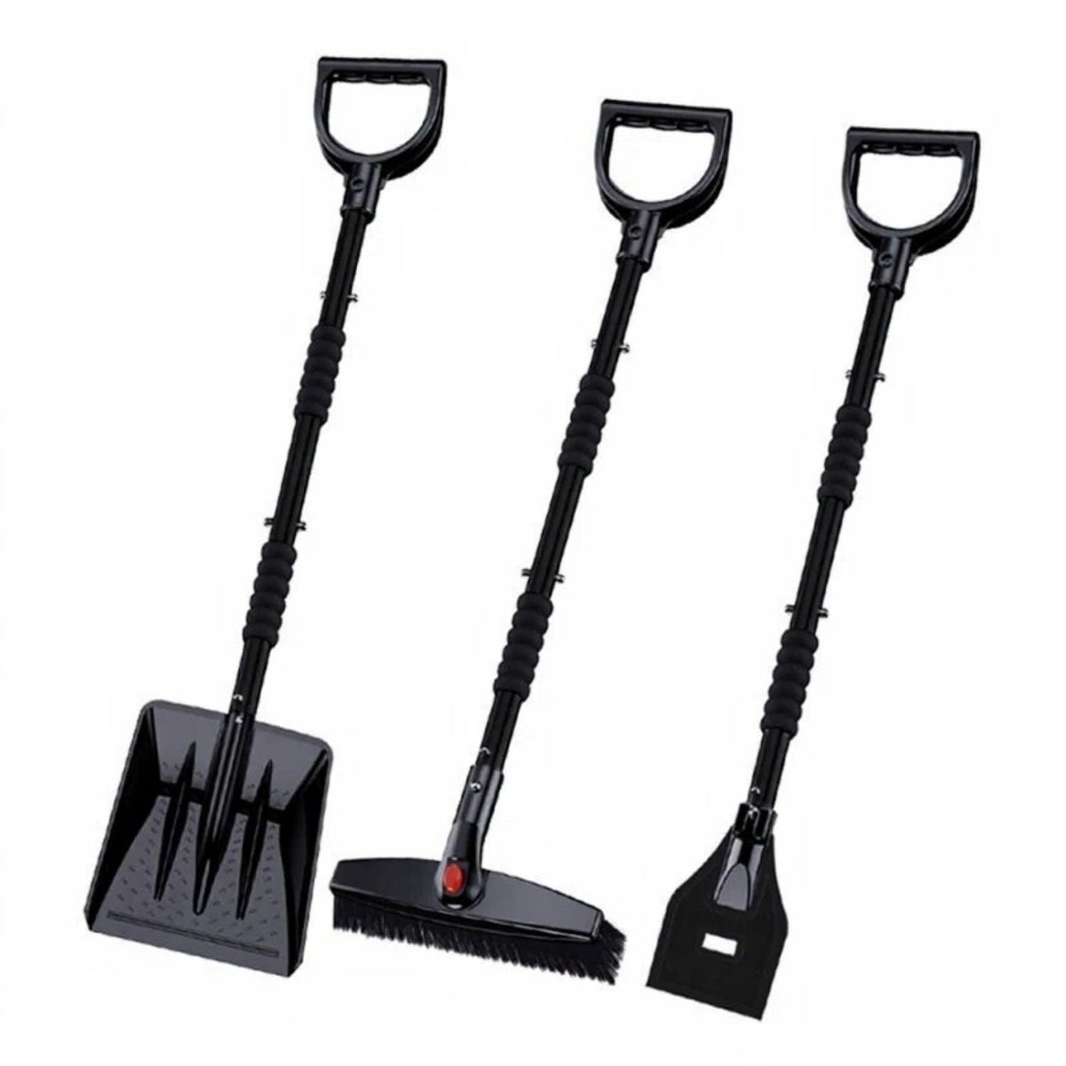 37" Detachable Car Snow Shovel & Ice Scraper Combo, 360° Rotating Snow Broom with Scratch-Free Nylon Bristles & Warm Foam Grip for Car Truck SUV