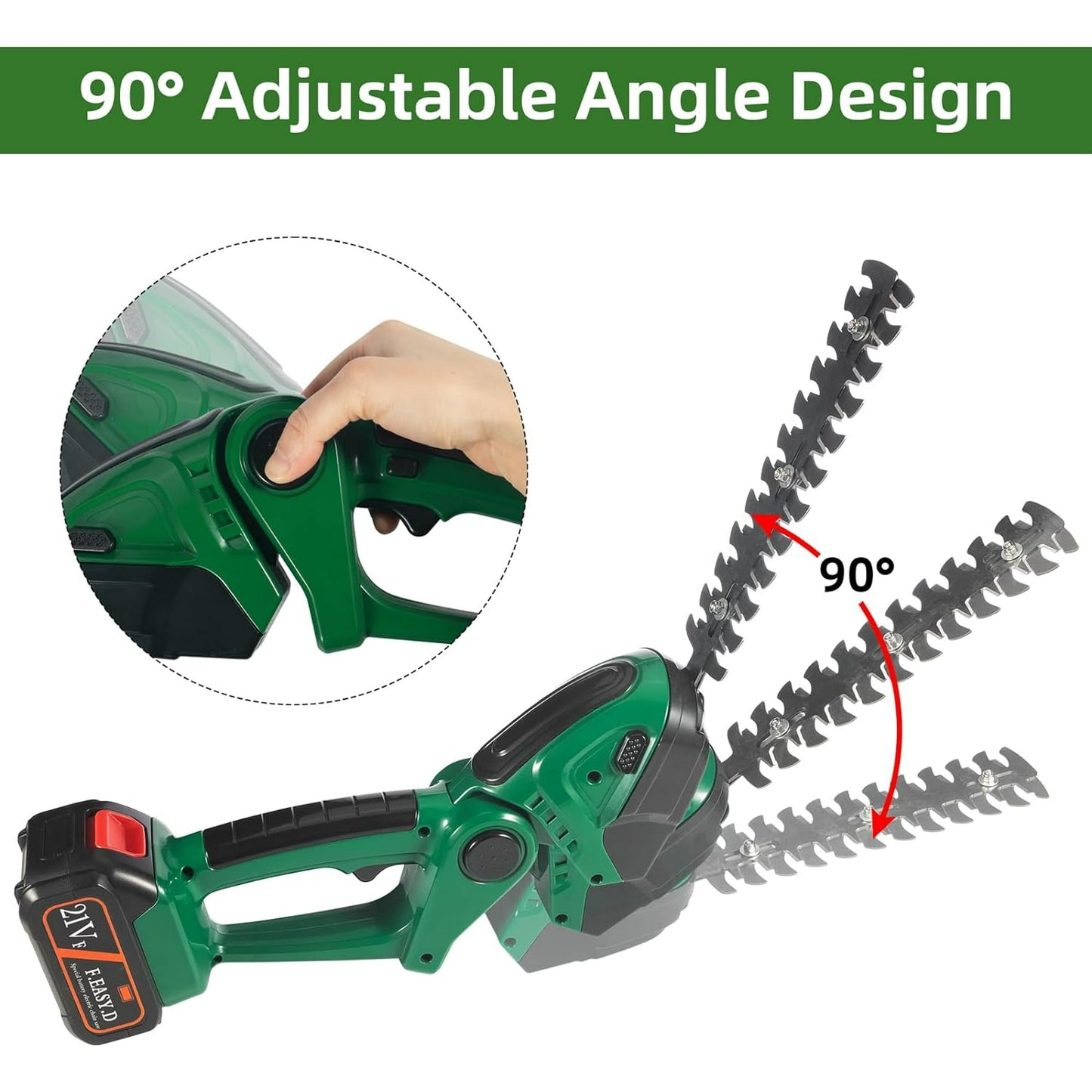 Powerful Electric Grass Shears Cordless Handheld Trimmer 21V, 2 Rechargeable Batteries Perfect for Garden Lawn