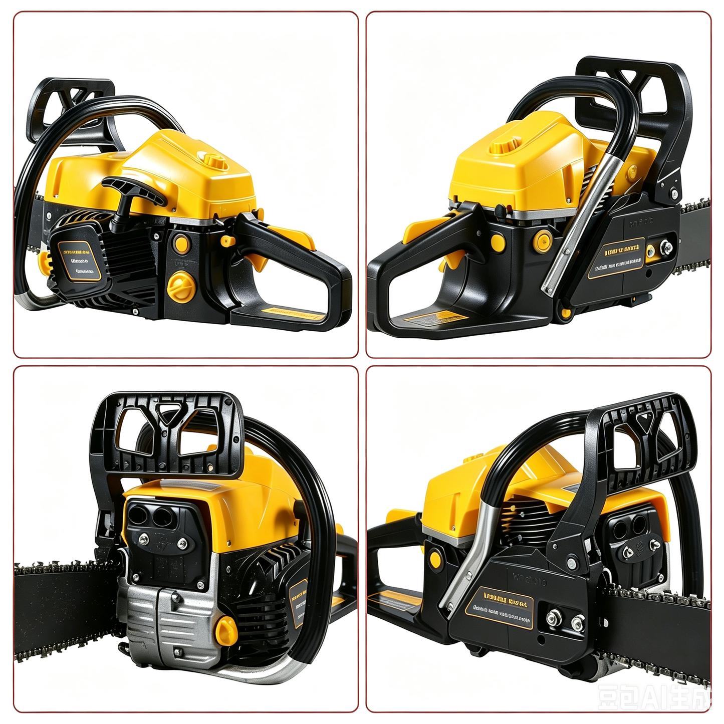 62cc Gas Chainsaw 20 Inch Gas Powered Chainsaw 2-Stroke Handheld Wood Cutting Tree Trimming Saw with Tool Kit, Black & Yellow