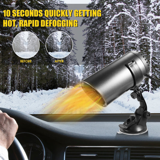 12V Car Heater Defogger Cup Shape Auto Warm Air Blower Fast Defroster Windshield