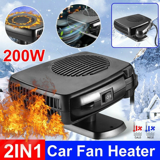 360° 200W Car Heater DC 12V Heating Cooling Fan Windshield Defroster Demister US
