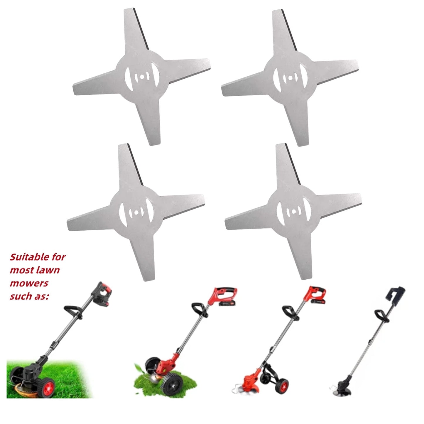 Weed Eaters Replacement Blade, 4Pack Metal Blades For Electric Weed Eater Brush Cutter Grass Trimmer