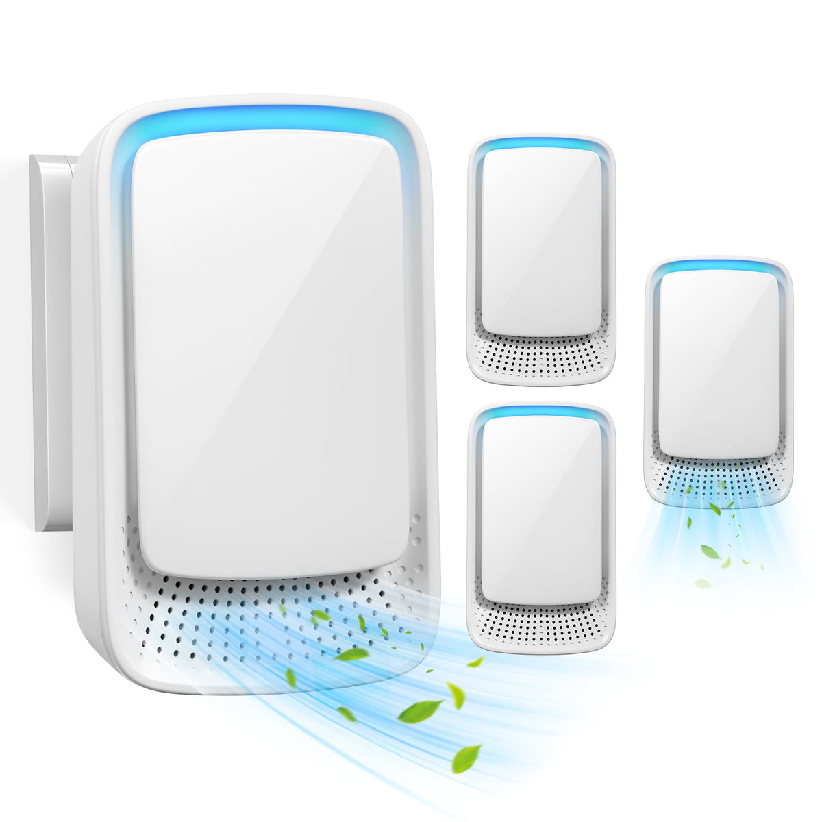 Plug In Air Ionizers, Filterless Mobile Air Purifier, Negative Ion Generator (4 Units), Eliminates: Smoke, Allergens & More