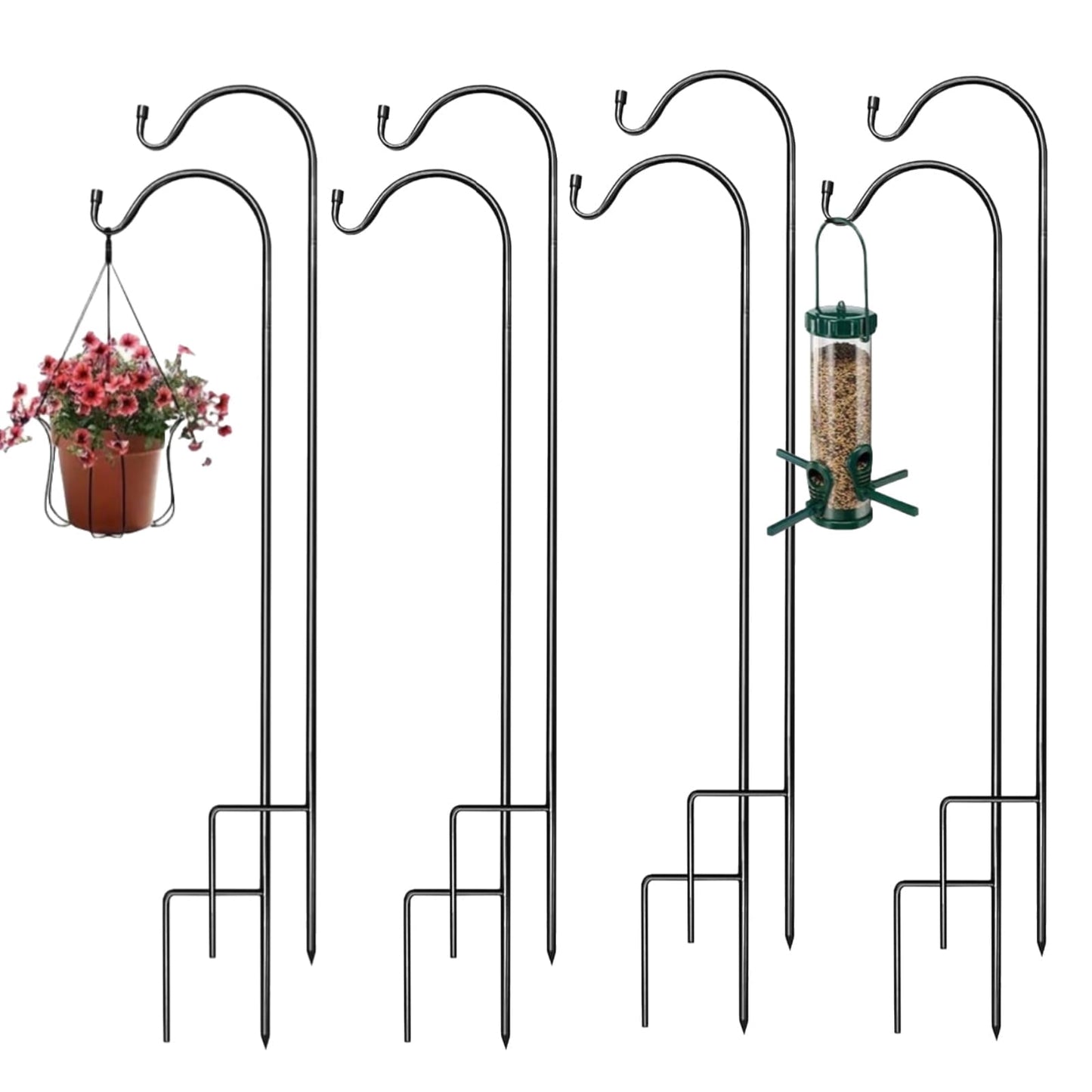 8 Pcs Shepherds Hooks 31.5 inch Metal Garden Shepherds Hooks for Hanging Plants, Lanterns, Solar Lights, Windchime, Weddings Decor