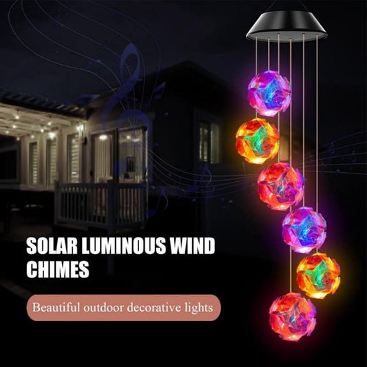 Paddsun Solar Wind Chime, Color Changing Rose Wind Chimes LED Decorative Mobile Gifts for Mom Grandma Outdoor Solar Lights for Garden Yard Window Outdoor Decorations