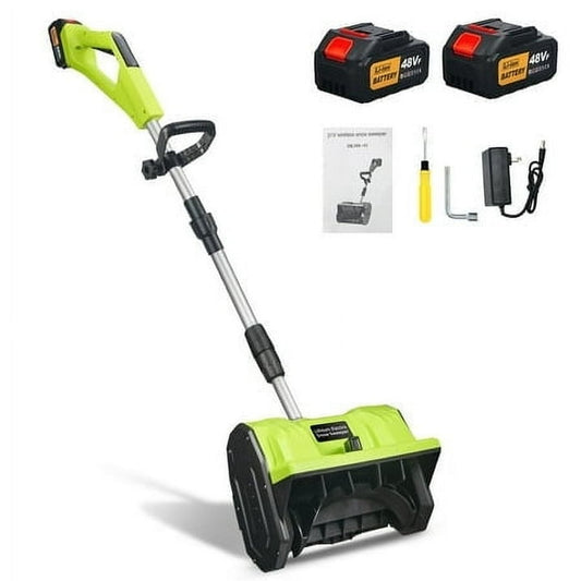 Electric Snow Blower, 12" Cordless Snow Thrower Battery-Powered Adjustable Handle 20V Snow Shovel