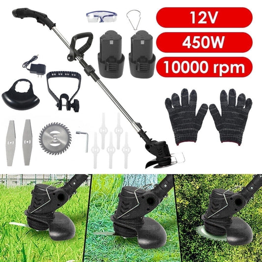 Electric Weed Wacker, Cordless Weed Eater Cutter Lawn Edger Grass String Trimmer