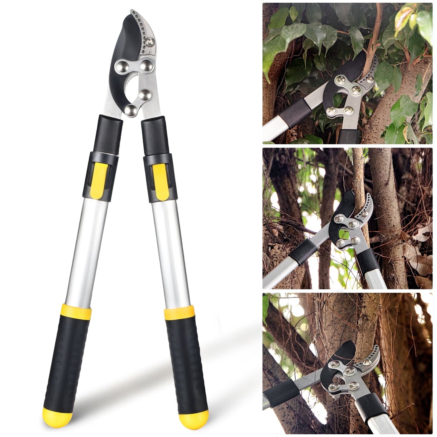 Paddsun Pruning Shears, 28 inch Extendable Branch Cutter Tree Pruner Thick Branches Cutting Garden Loppers for Gardening