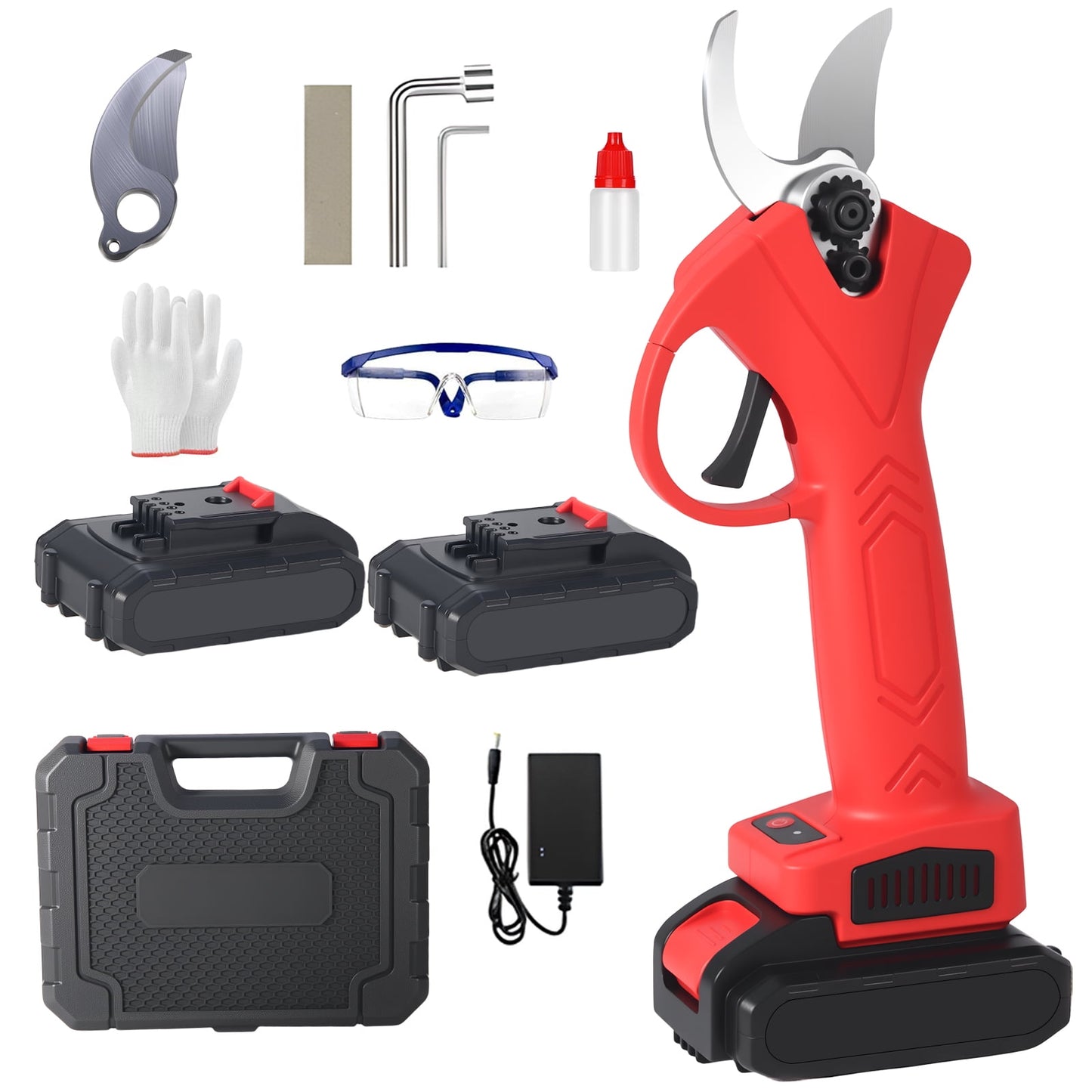 Cordless Electric Pruning Shears – 30mm Max Cut, 21V 2.0Ah Battery, 6000 Cuts per Charge, Lightweight Handheld Branch Cutter for Garden, Orchard, Farm
