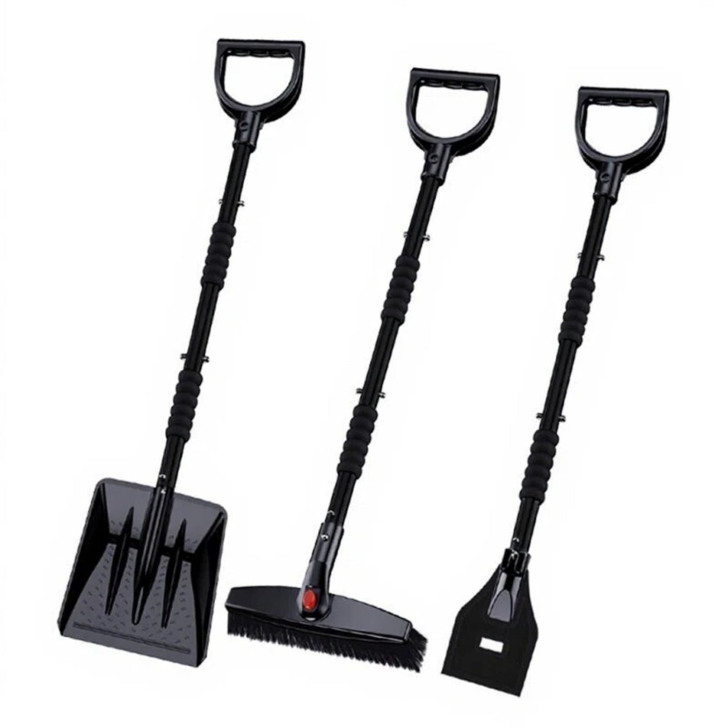 37" Detachable Car Snow Shovel & Ice Scraper Combo, 360° Rotating Snow Broom with Scratch-Free Nylon Bristles & Warm Foam Grip for Car Truck SUV