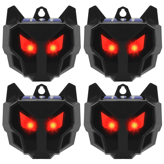 4 Pack Solar Powered Nocturnal Wild Animal Repeller Bionic Eyes Predator Light