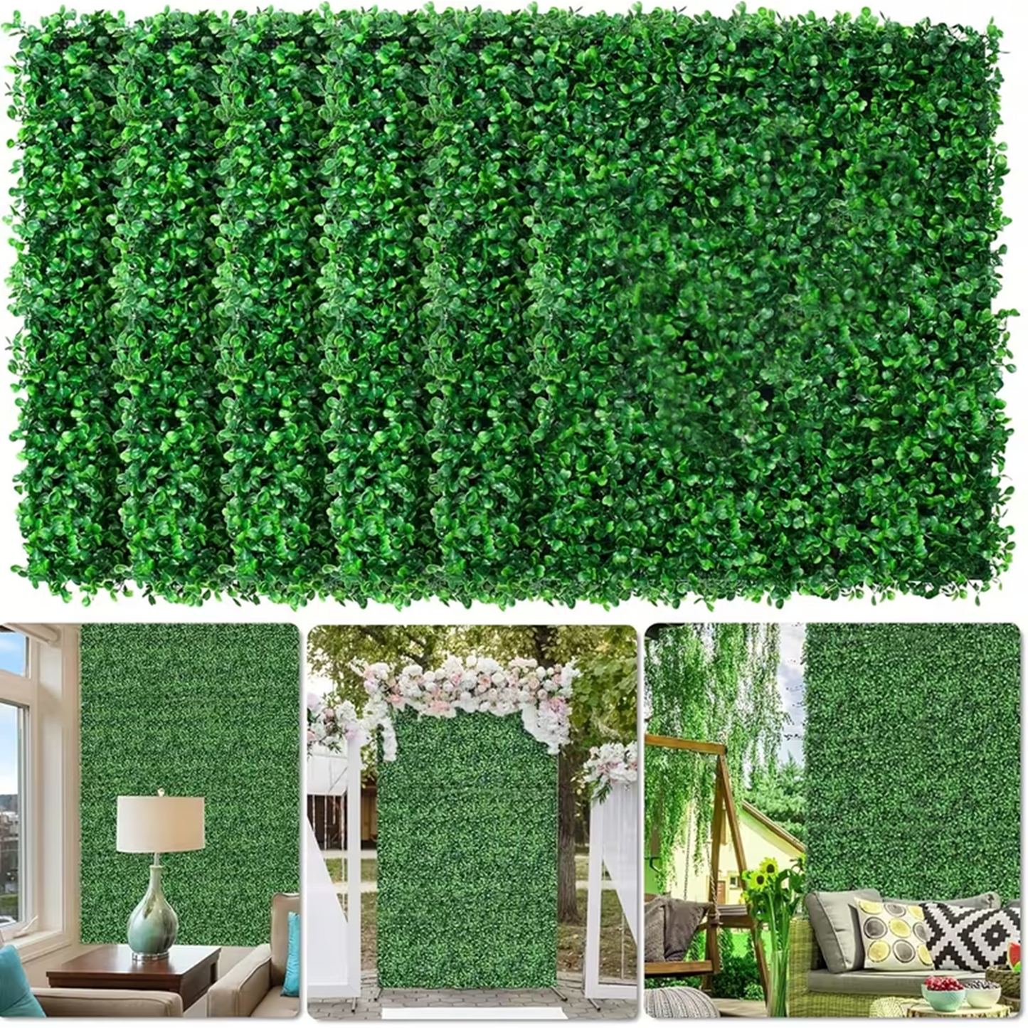 Artificial Boxwood Wall Panels, 20PCS 10"x10" Faux Greenery Milan Grass Backdrop, Realistic Plastic Privacy Screen for Indoor Outdoor Decor