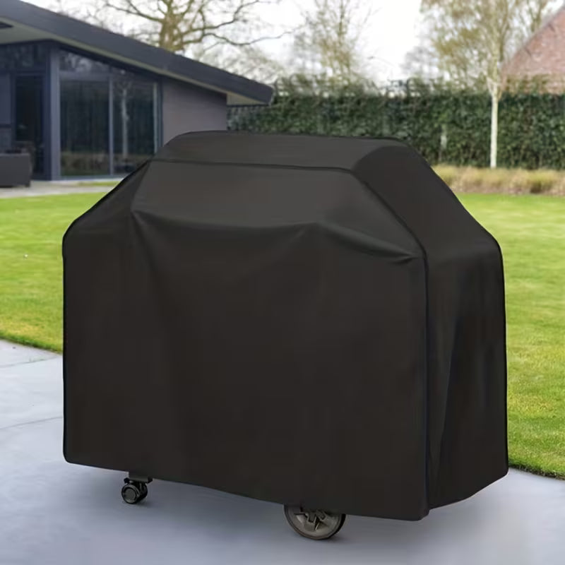 BBQ Grill Cover, 75 Inch Heavy Duty Waterproof Outdoor Barbecue Grill Protector, Weather Resistant 500D Polyester with Windproof Drawstring, Black