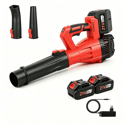 Cordless Leaf Blower, 21V Lightweight Electric Handheld Leaf Blower with 2 Batteries (3000mAh) & Charger, Portable Battery Powered Blower for Lawn Care, Yard Cleaning, Dust & Light Snow Blowi