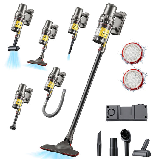 Cordless Vacuum Cleaner, 15KPA 40Mins 22000mAh 10-in-1 Stick Vacuum Cleaners with 3 Suction Speeds, 1.3L Large Dust Bin, Lightweight Vacuum for Pet Hair, Hardwood Floor & Carpet
