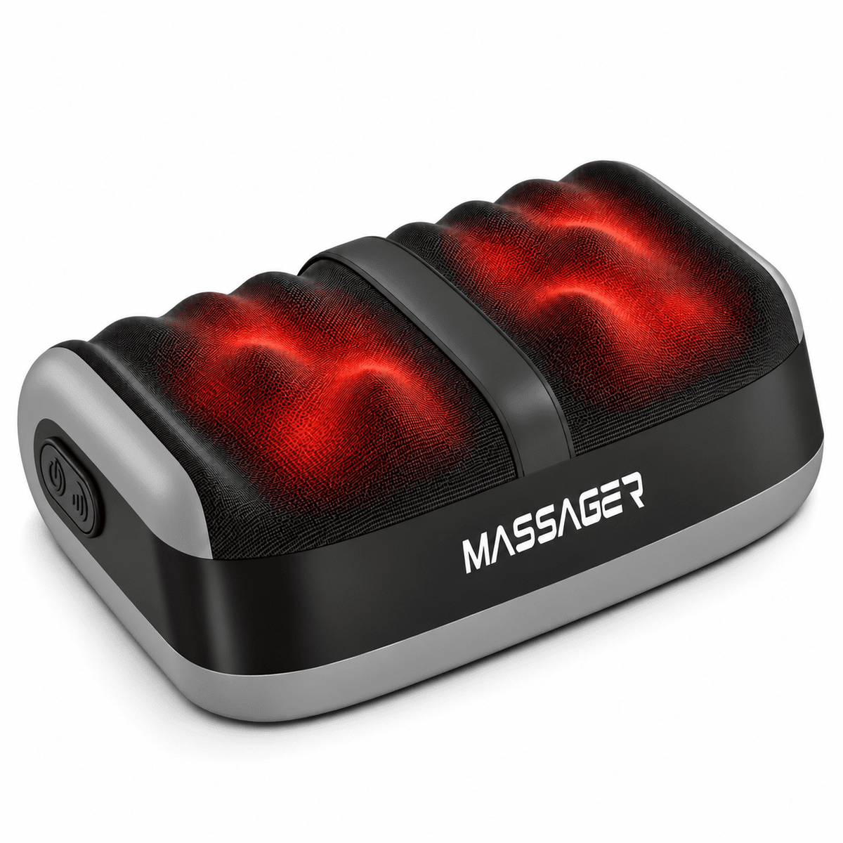 Electric Foot Massager with Heat, Deep Kneading Shiatsu Massage Machine, 3 Speeds Ergonomic Foot Rest for Home Office, Black