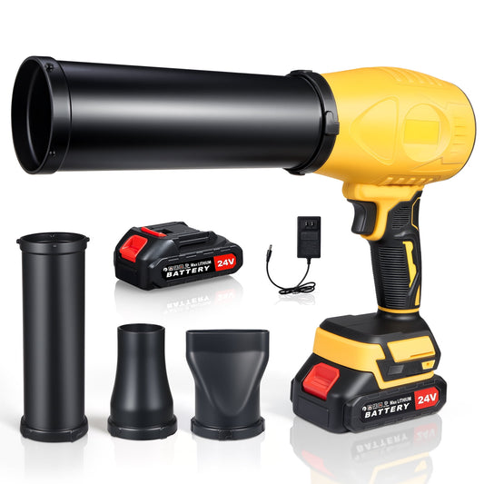 Electric Leaf Blower, 21V Cordless with Extended Nozzle Lightweight Handheld Turbo Jet Blower for Patio Cleaning Lawn Care Blowing Leaves and Dust