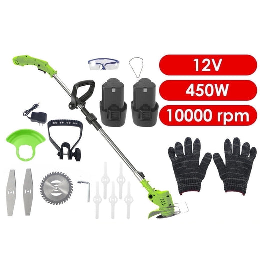 Electric Weed Wacker, Cordless Weed Eater Cutter Lawn Edger Grass String Trimmer (Green)