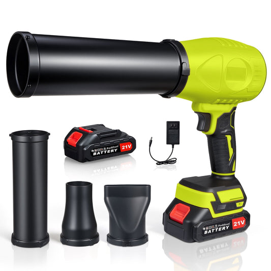 Leaf Blower, 21V Cordless Electric with Extended Nozzle Handheld Blower for Patio Cleaning Blowing Leaves and Dust, Green