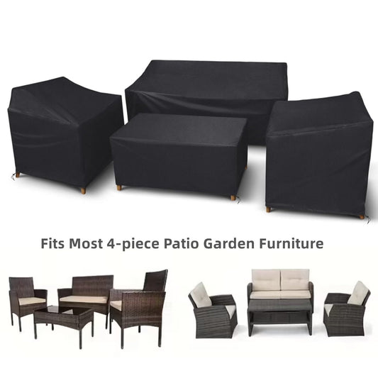 Paddsun Outdoor Furniture Cover, Waterproof 4 Piece Patio Furniture Set Cover Windproof for Outside Couch Lawn Chairs Coffee Table