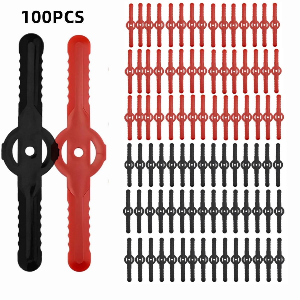 String Trimmer Head Blades, 100PCS Weed Eater Blades Nylon Replacement Plastic Trimmer Head Blades