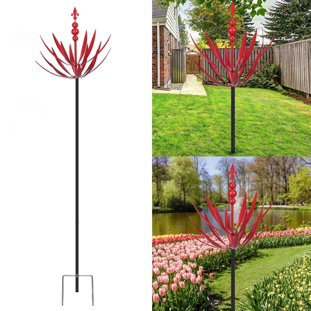 Paddsun Wind Spinner, Decorative Kinetic Sculpture Garden Spin Art Stake Metal Yard Decor Outdoor Lawn Ornament