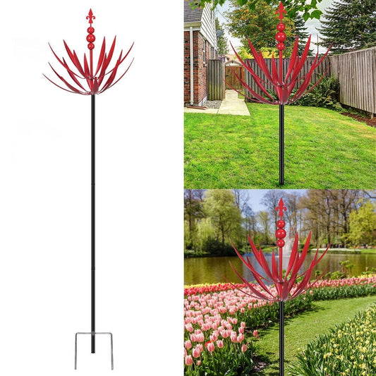 Paddsun Wind Spinner, Decorative Kinetic Sculpture Garden Spin Art Stake Metal Yard Decor Outdoor Lawn Ornament