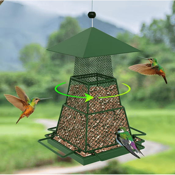 Outdoor Bird Feeder, Heavy-Duty Squirrel Proof, Metal Mesh Design For Cardinals & Wild Birds For Garden & Yard Decor
