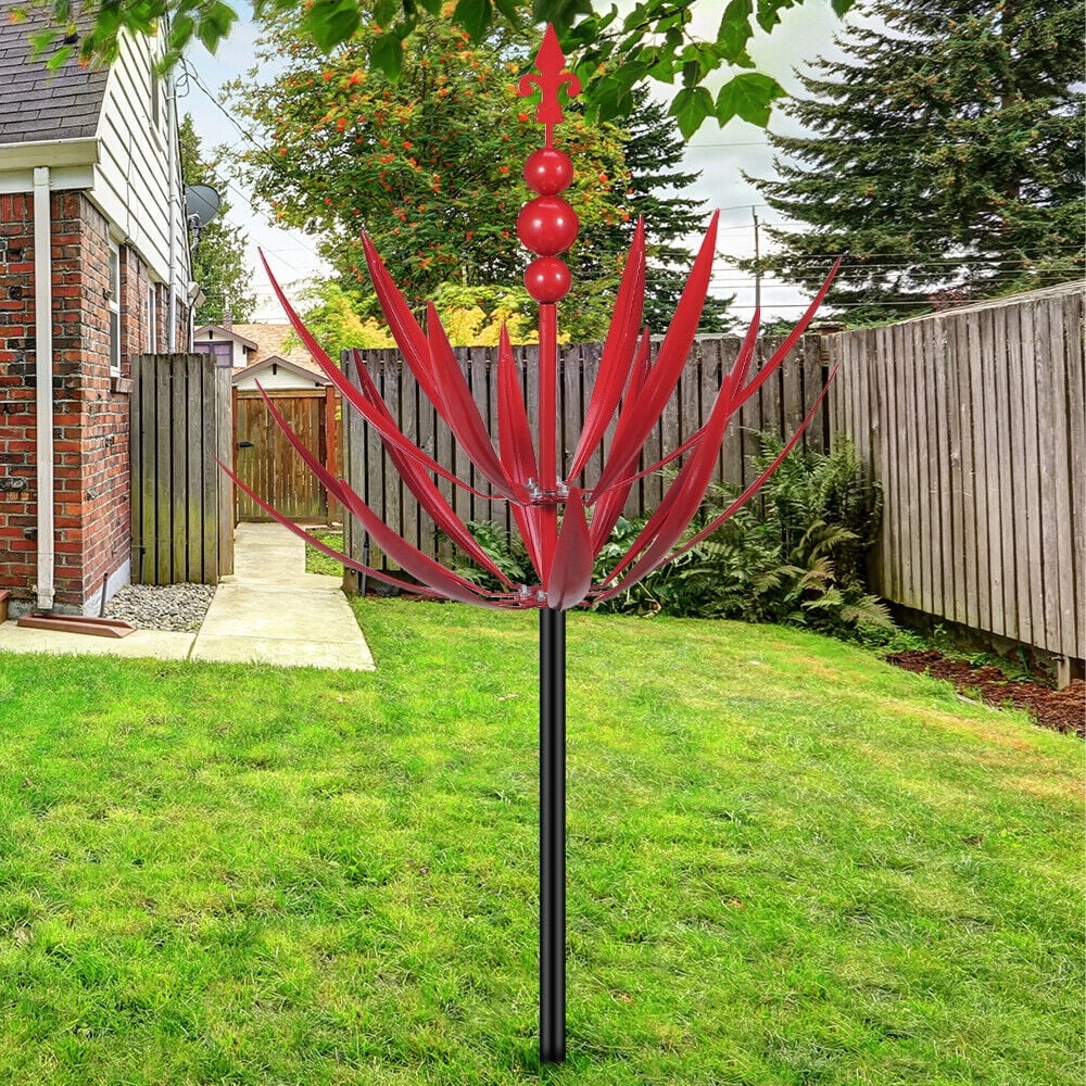 Paddsun Wind Spinner, Decorative Kinetic Sculpture Garden Spin Art Stake Metal Yard Decor Outdoor Lawn Ornament