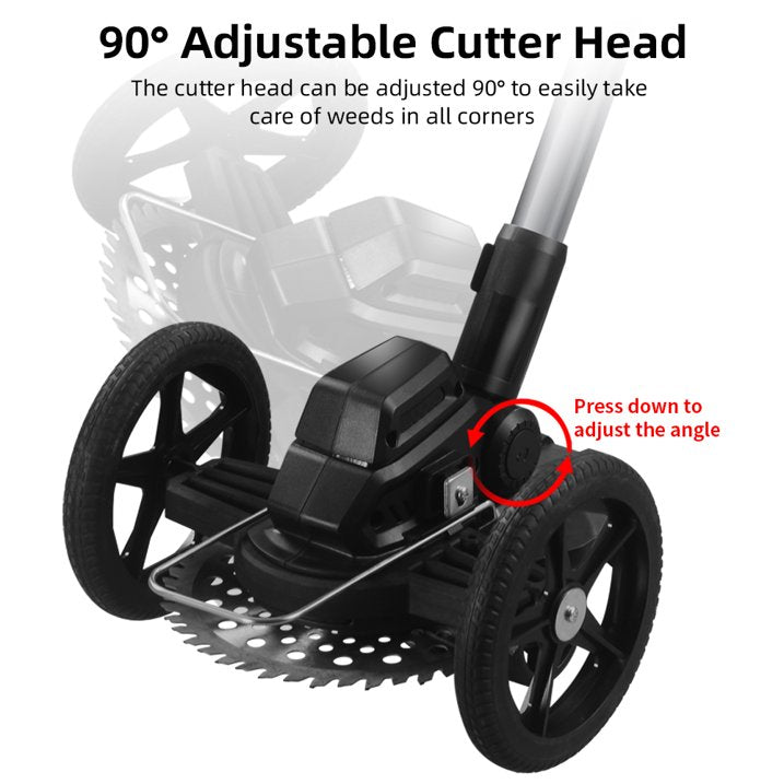 Electric Weed Trimmer, 21V Weed Wacker Cordless Weed Whacker Grass Trimmer with Side Trimming Wheel Handhold Lawn Mower