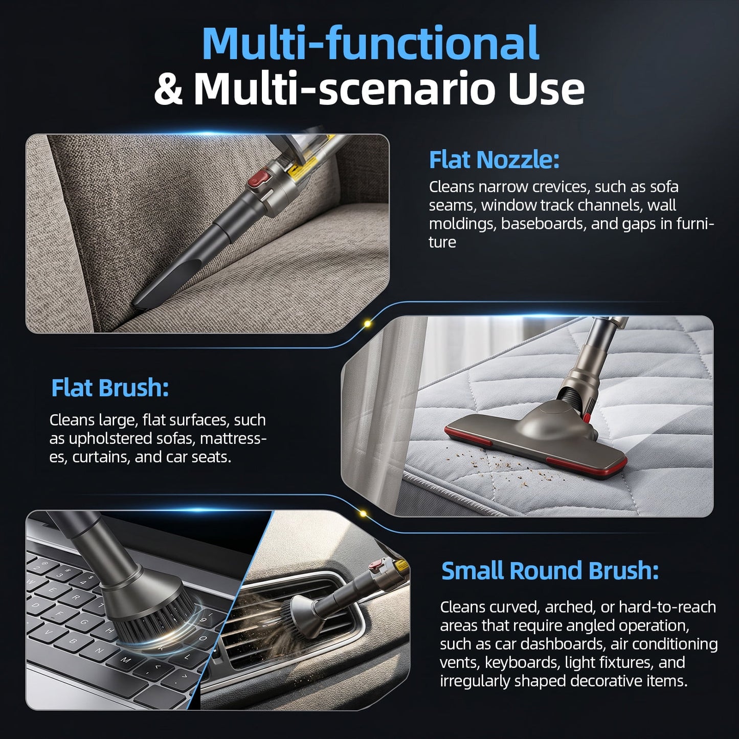 Cordless Vacuum Cleaner, 15KPA 40Mins 22000mAh 10-in-1 Stick Vacuum Cleaners with 3 Suction Speeds, 1.3L Large Dust Bin, Lightweight Vacuum for Pet Hair, Hardwood Floor & Carpet