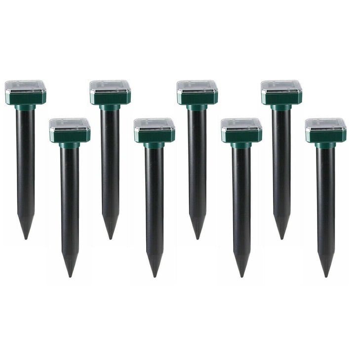 8 PCS Mole Repellent Solar Powered 8 Pack, Waterproof Vole Chipmunk Outdoor, Gopher Ultrasonic for Lawn Garden, Groundhog Repeller, Snake