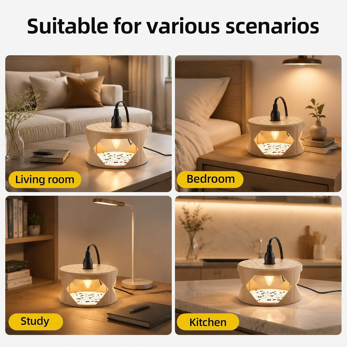 2-Pack Indoor Flea Traps with Sticky Refills and Light Bulbs, Home Pest Control