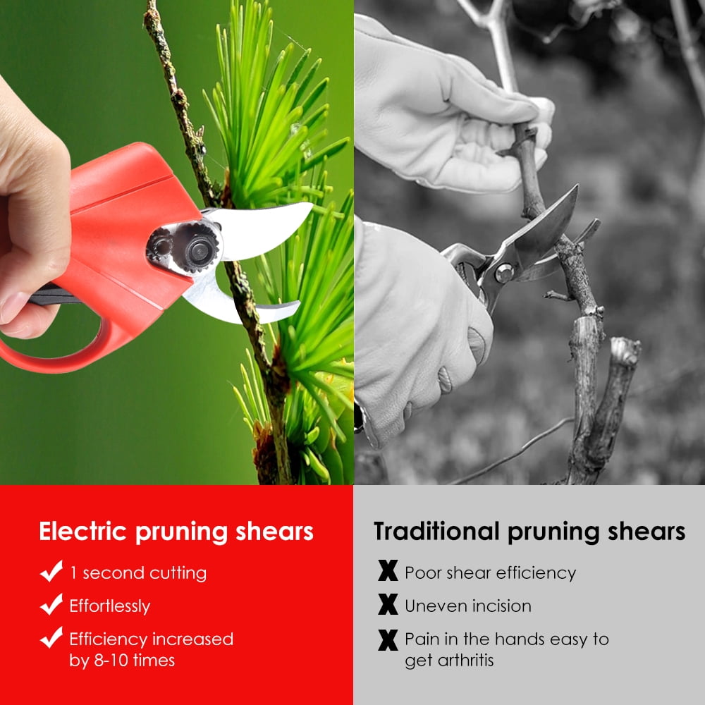Cordless Electric Pruning Shears – 30mm Max Cut, 21V 2.0Ah Battery, 6000 Cuts per Charge, Lightweight Handheld Branch Cutter for Garden, Orchard, Farm