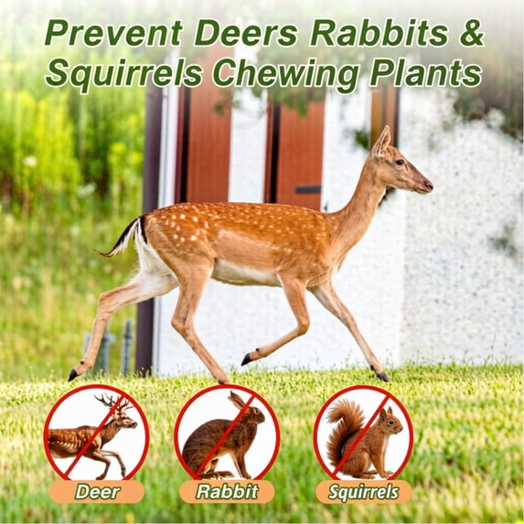 Paddsun Deer Deterrent for Plants,Rabbit Drive Away Outdoor Squirrels Deterrent for Yard Keep Deer Rabbits Squirrels Out of Garden Safe for Family Pets and Plants-12 Packs
