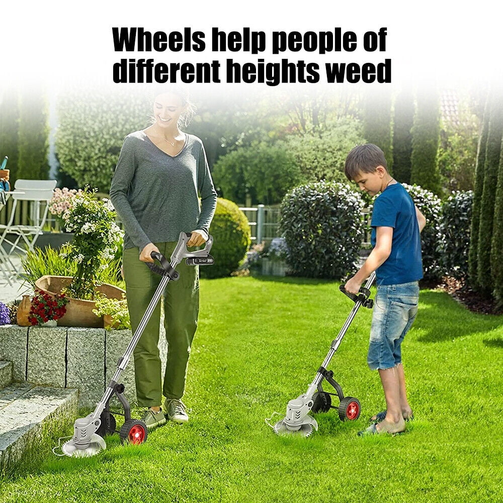 Weed Trimmer Support Wheel, Adjustable Black Stabilizing TrimFit Wheels Weed Trimmers For Landscaping
