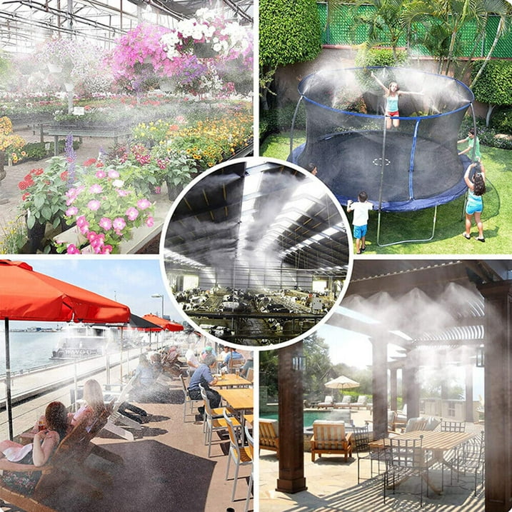 30/50Ft Outdoor Patio Water Mister Mist Nozzle Misting Cooling System Fan Cooler