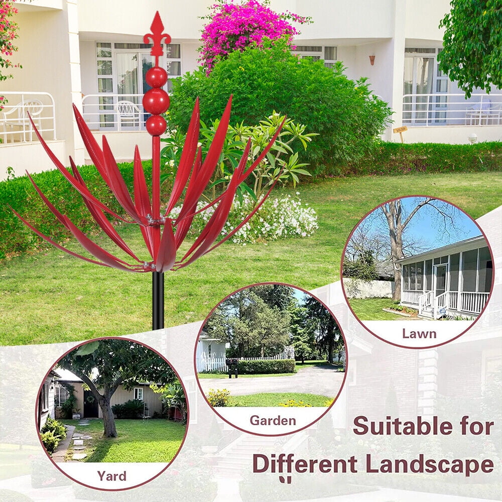 Paddsun Wind Spinner, Decorative Kinetic Sculpture Garden Spin Art Stake Metal Yard Decor Outdoor Lawn Ornament