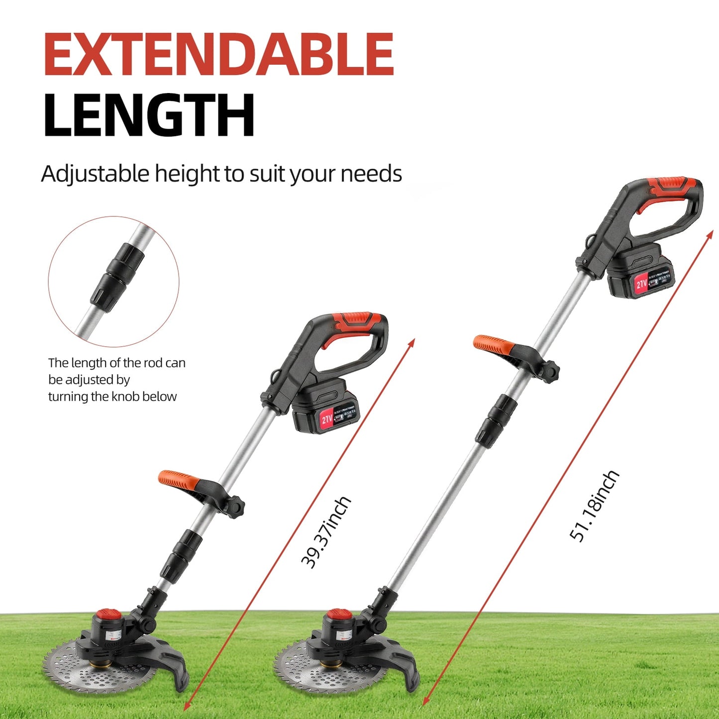 Weed Eaters, 21V 650W Cordless Electric Weed Wacker 9-Inch Blades Brushless Grass Trimmer & Edger with 2 Battery String Trimmer for Yard
