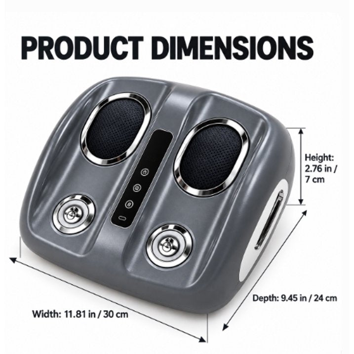 Electric Foot Massager with Heat, 6D Deep Kneading Cordless Massager Machine for Feet Sole Relaxation