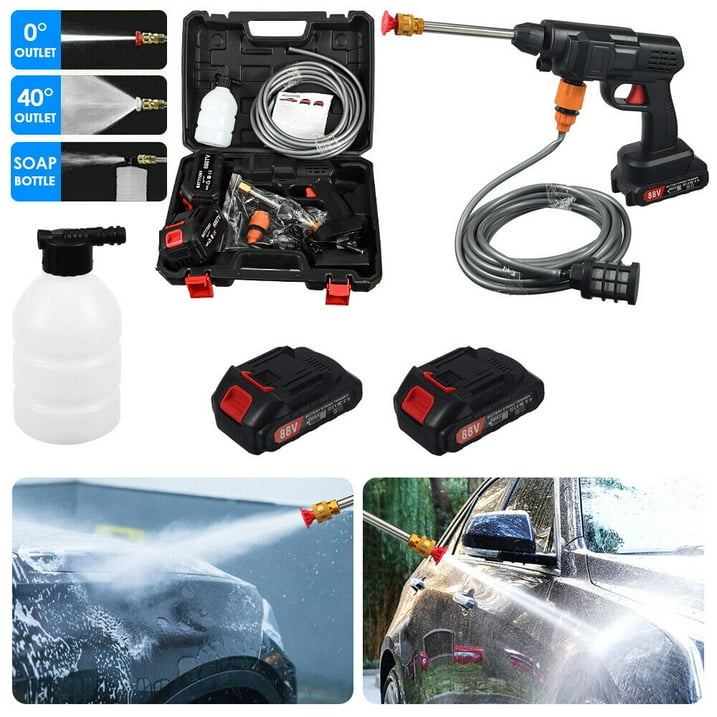 Pressure Washer, Cordless Water Spray Gun with 2 Battery Portable Car Washer Cleaner