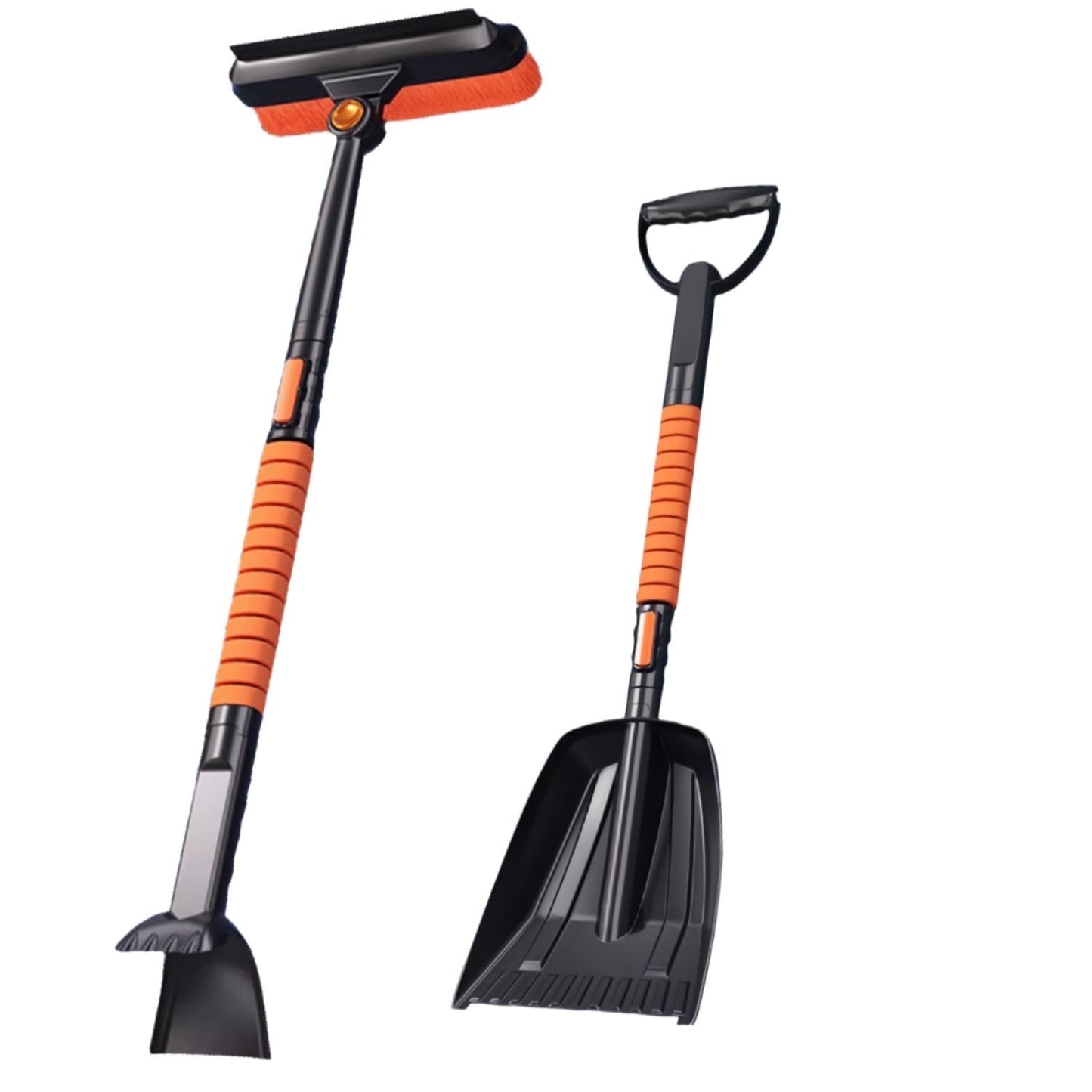 35" Extendable Snow Brush & Ice Scraper for Car Truck SUV, 180° Pivoting Head Snow Broom with Foam Grip, Heavy Duty Auto Winter Removal Tool