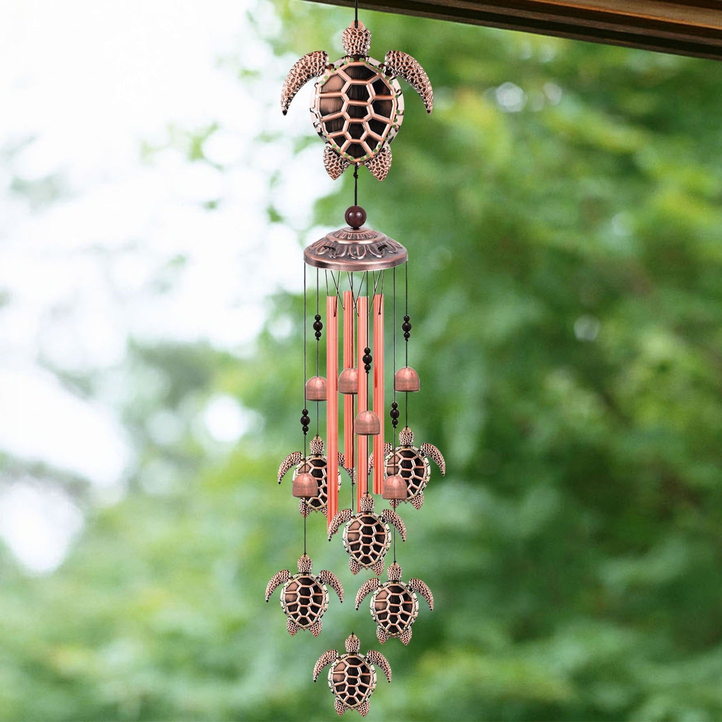Sea Turtle Wind Chimes,Decorative Wind Chimes for Outdoor,with S Hook for Patio Garden Decor