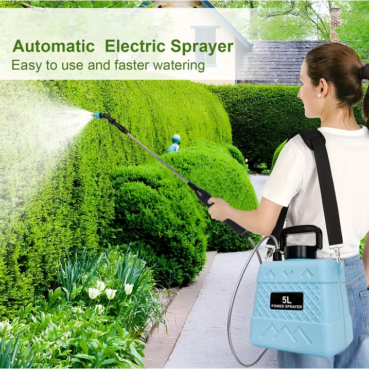 Electric Sprayer, 1.32 Gallon Battery Powered Sprayer with 3 Mist Nozzles Water Pump Sprayers for Yard Lawn and Garden