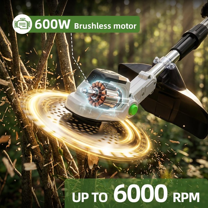 Weed Eater, 21V 9 inch Blades Electric Cordless Weed Wacker Brushless Motor String Trimmer Lawn Tool Cordless Cutter Mower